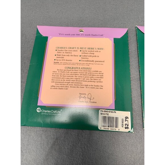 Charles Craft 18 Count White Cross Stitch Fabric Sheets Pack of 2 - Picture 4 of 5